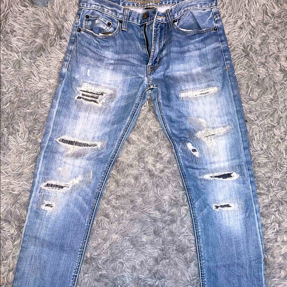 american eagle men’s ripped skinny jeans